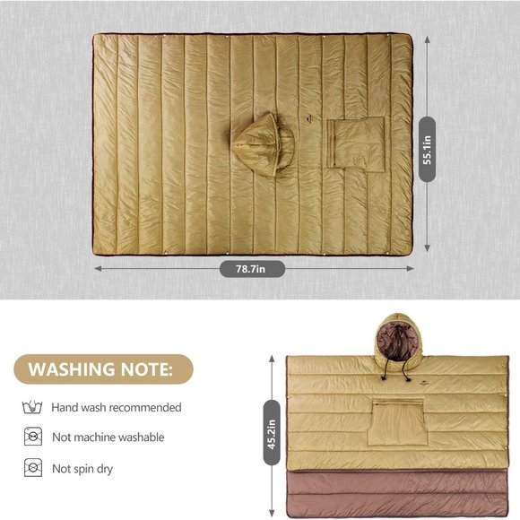 Naturehike Mobile Sleeping Bag Outdoor Portable Wearable Coat Camping Cloak Wint - Picture 4 of 8